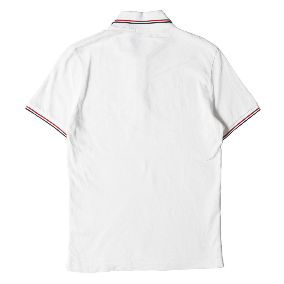 MONCLER モンクレール ポロシャツ サイズ:XS ワンポイント アイコン ロゴ ワッペン 鹿の子 半袖 ポロシャツ MAGLIA POLO  MANICA CORTA C20918305500 84556 17AW ホワイト 白 トップス カジュアル 【メンズ】【中古】