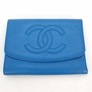 シャネル(CHANEL)のシャネル ココマーク キャビアスキン 三つ折り財布 [b19-52](財布)