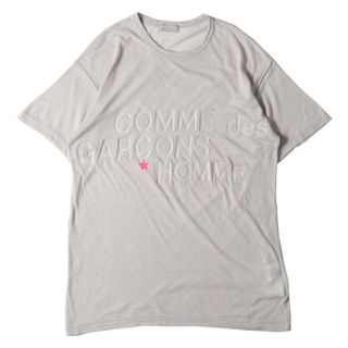 コムデギャルソン(COMME des GARCONS)のCOMME des GARCONS コムデギャルソン Tシャツ ロゴ プリント コットン ナイロン 半袖 ニット Tシャツ HT-020450 98AW セーター クルーネック HOMME 田中オム アーカイブ ライトグレー 日本製 トップス カットソー 【メンズ】【中古】(ニット/セーター)