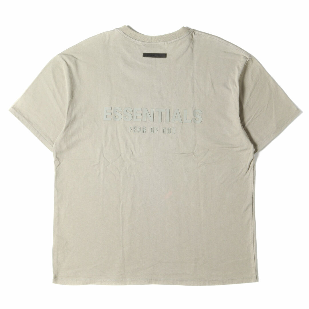 FEAR OF GOD フィアオブゴッド FOG ESSENTIALS エッセンシャルズ Tシャツ サイズ:M ラバープリント ロゴ クルーネック 半袖 Tシャツ T-Shirts ベージュ系 トップス カットソー 【メンズ】