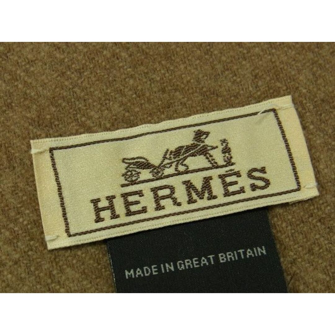 ■極美品■ HERMES エルメス 24番地のサーキット カシミヤ100％ ストール ショール マフラー メンズ レディース ブラウン系 AN7683