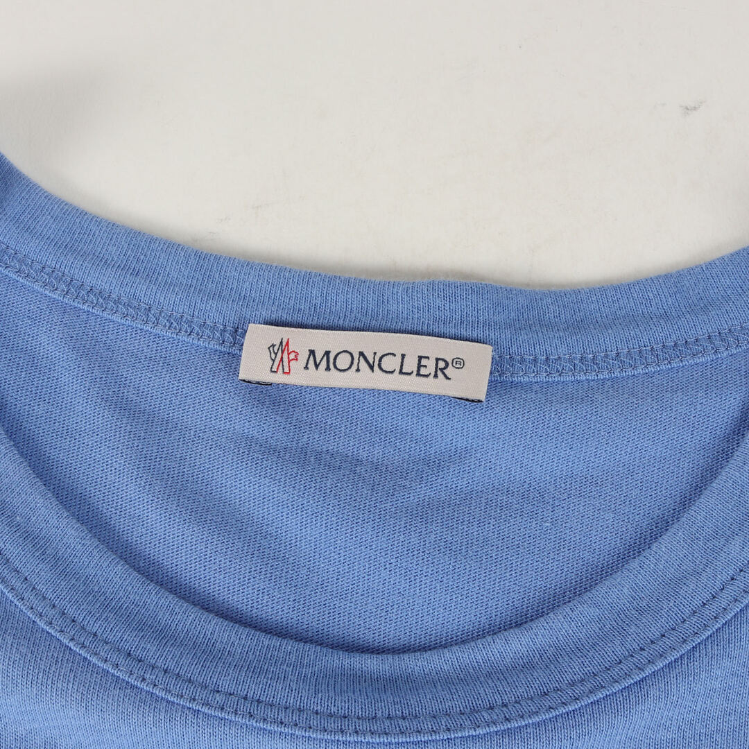 MONCLER モンクレール Tシャツ サイズ:L 20SS スクエア ロゴ クルーネック 半袖 Tシャツ MAGLIA T-SHIRT F10918C70510 8390T ライトブルー トップス カットソー 【メンズ】