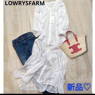 ローリーズファーム(LOWRYS FARM)の新品！タグ付き♡LOWRYSFARM  ストライプ シャツワンピース(ロングワンピース/マキシワンピース)