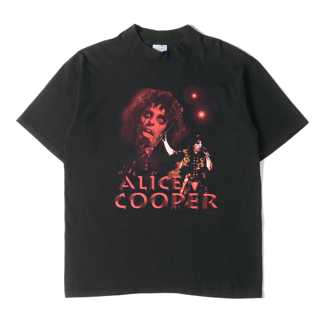 Tシャツ/カットソー(半袖/袖なし)Vintage Rock Item ヴィンテージ ロック 90s ALICE COOPER アリス クーパー プリント クルーネック 半袖 Tシャツ USA製 ブラック 黒 L ロック バンド アーティスト ミュージシャン  トップス カットソー 【メンズ】