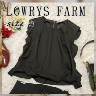 ローリーズファーム(LOWRYS FARM)のLOWRYS FARM【M】ノースリーブ　シャツ　ブラウス　ブラック(カットソー(半袖/袖なし))