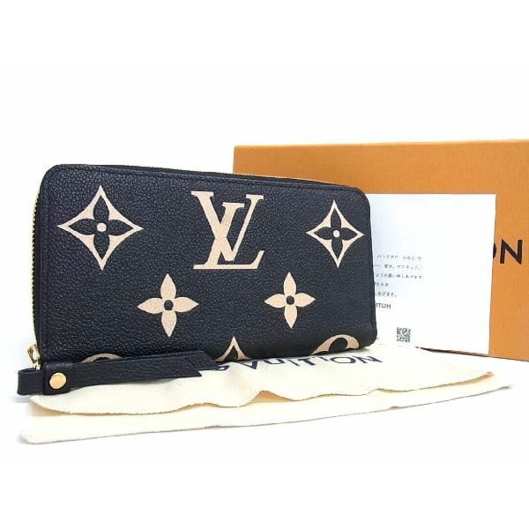 ■極美品■ LOUIS VUITTON ヴィトン M80481 モノグラムアンプラント ジッピーウォレット ラウンドファスナー 長財布 ブラック系 AM9376