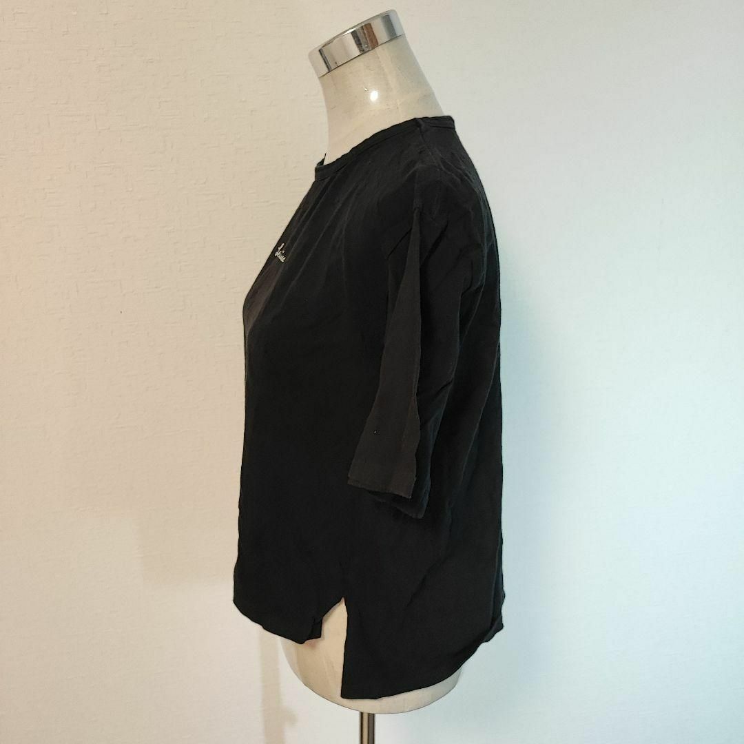 chocol raffine robe(ショコラフィネローブ)のchocol raffine【F】半袖　Tシャツ　ブラック レディースのトップス(Tシャツ(半袖/袖なし))の商品写真