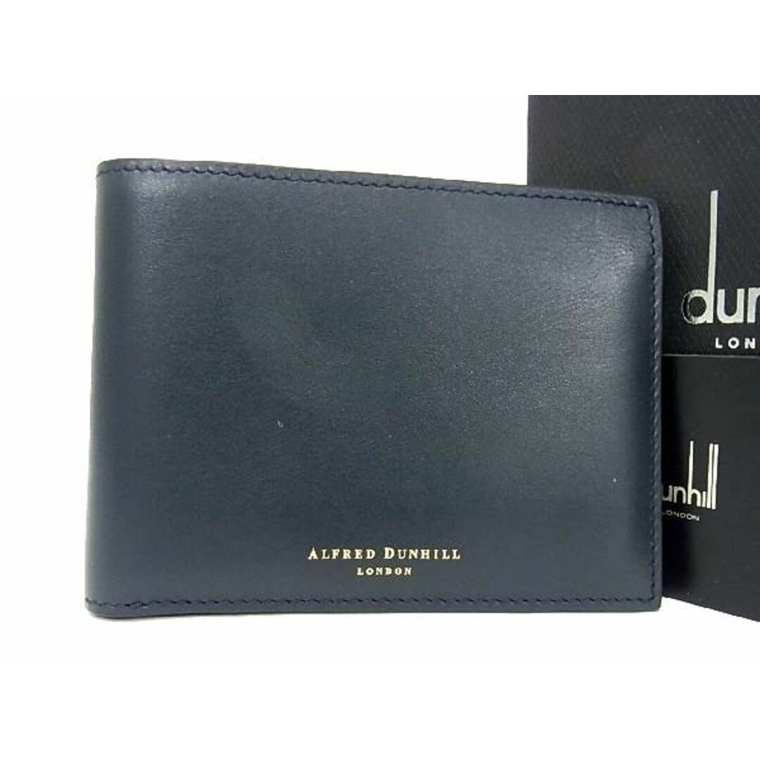 Dunhill(ダンヒル)の■新品同様■ ALFRED DUNHILL アルフレッドダンヒル レザー 二つ折り 財布 ウォレット 札入れ メンズ ダークネイビー系 BD4111 メンズのファッション小物(長財布)の商品写真