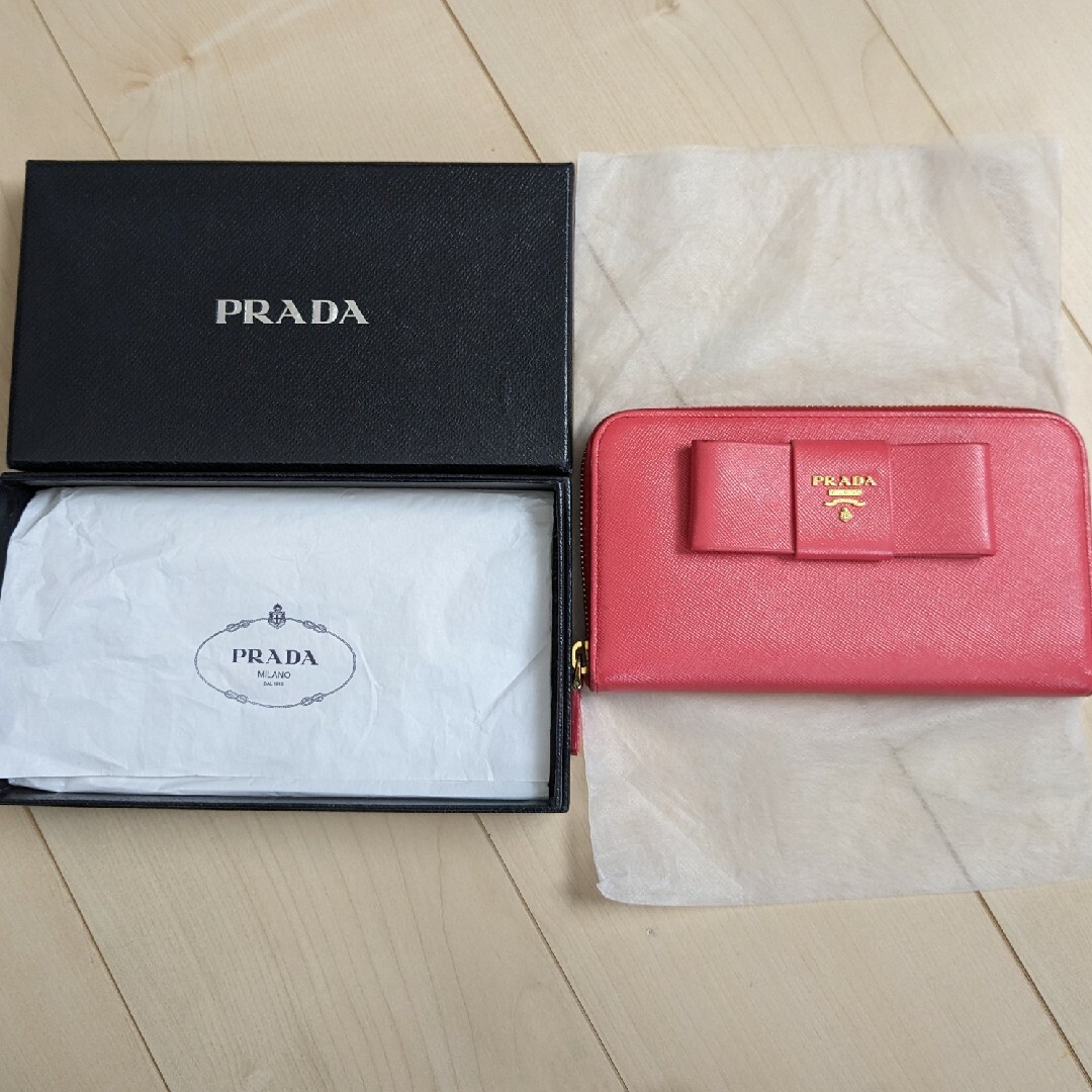 本日限定　美品】PRADA　サフィアーノ　長財布　ウォレット　リボン