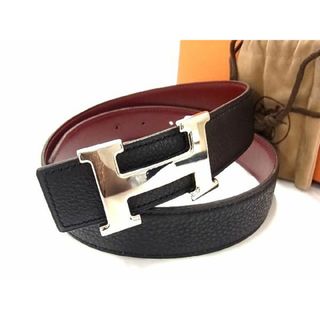 エルメス(Hermes)の■極美品■ HERMES エルメス コンスタンス トゴ×ボックスカーフ リバーシブル ベルト □M刻印 ブラック系×レッド系 AP1372 (その他)