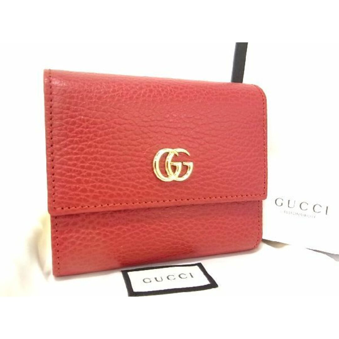 Gucci(グッチ)の■新品■未使用■ GUCCI グッチ 546584 GGマーモント レザー コンパクト 三つ折り 財布 ウォレット 小銭入れ 札入れ レッド系 AN7621  メンズのファッション小物(長財布)の商品写真