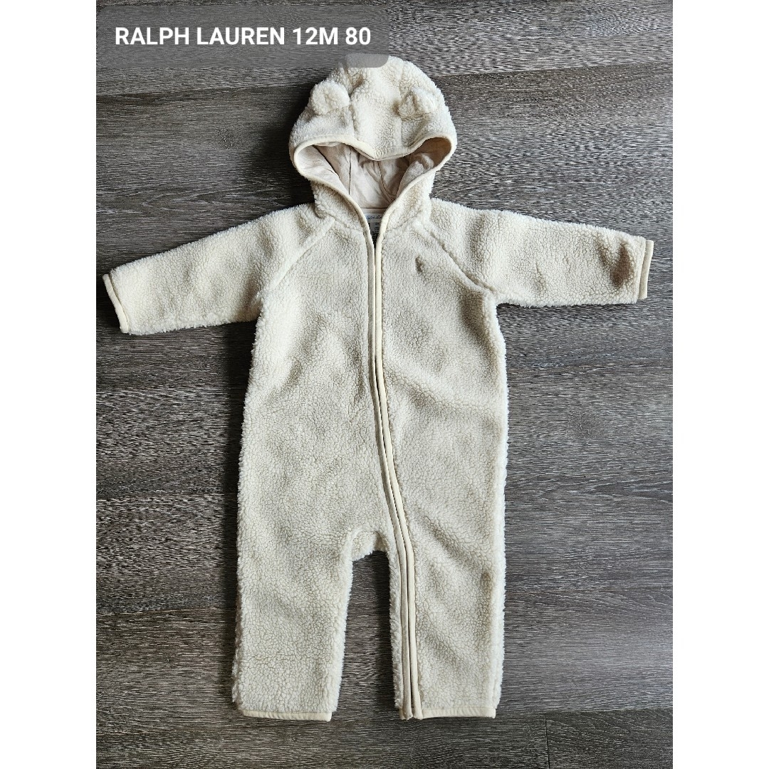 POLO RALPH LAUREN(ポロラルフローレン)のRALPH LAUREN くま耳つきボア　12M　カバーオール キッズ/ベビー/マタニティのベビー服(~85cm)(カバーオール)の商品写真