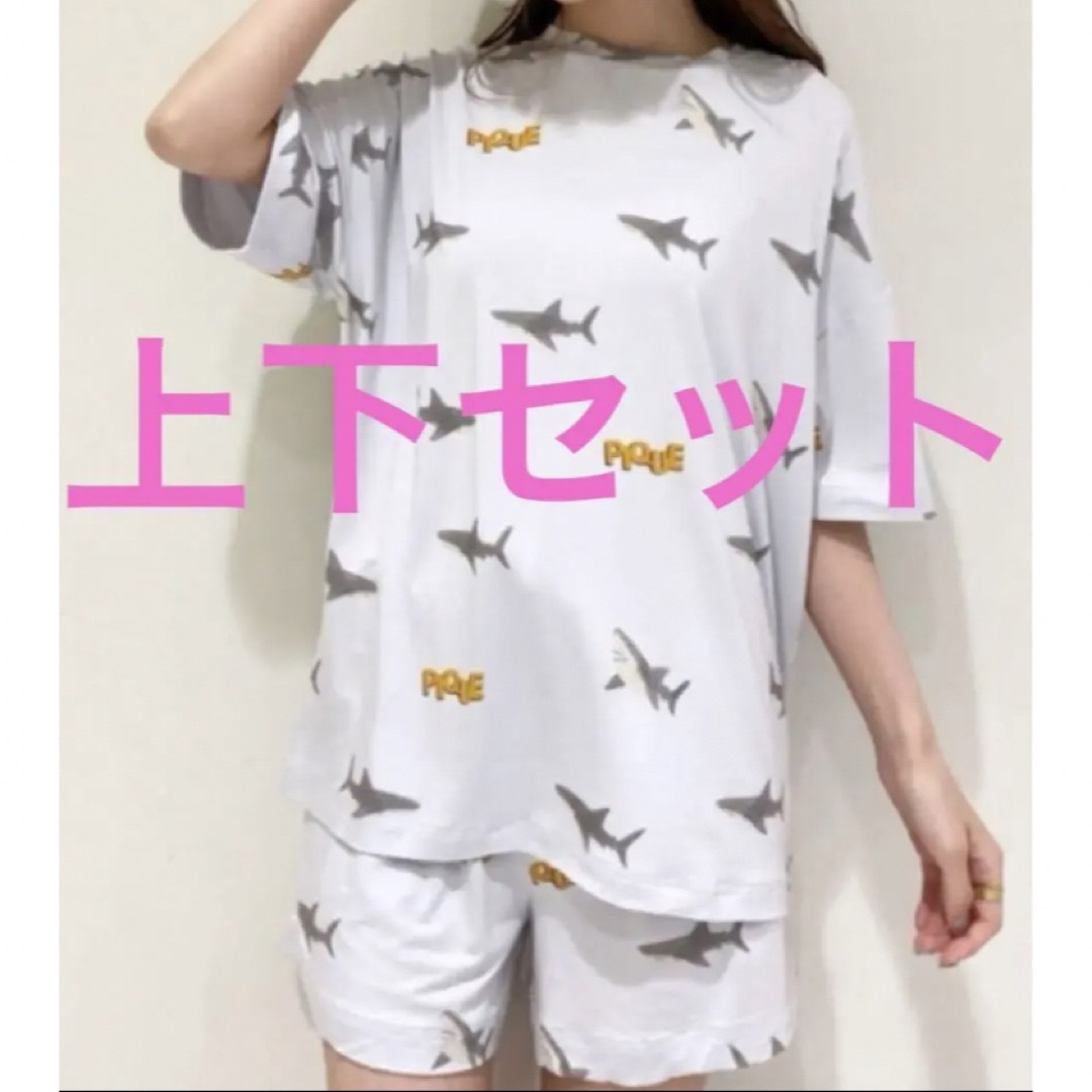 ジェラートピケ   【COOL】シャーク柄Tシャツ　& ハーフパンツ