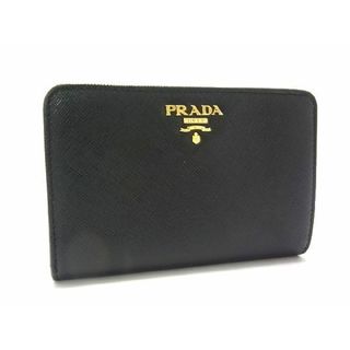 プラダ(PRADA)の■新品同様■ PRADA プラダ サフィアーノレザー 二つ折り 財布 ウォレット 小銭入れ レディース ブラック系 AP0907 (財布)