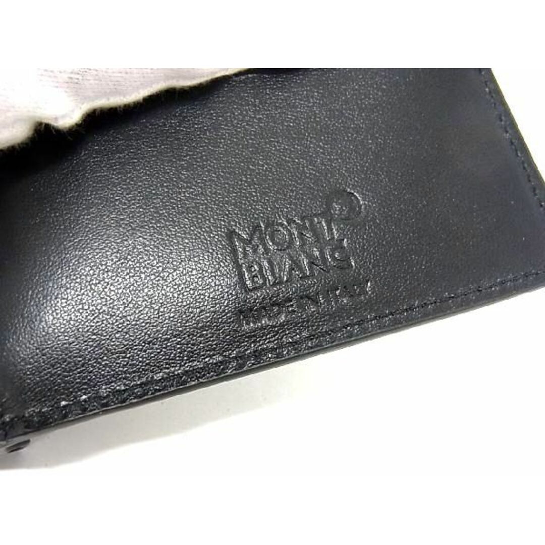 ■新品■未使用■ MONT BLANC モンブラン リザード型押しレザー 二つ折り 財布 ウォレット 札入れ カード入れ メンズ ブラック系 AP0115 4