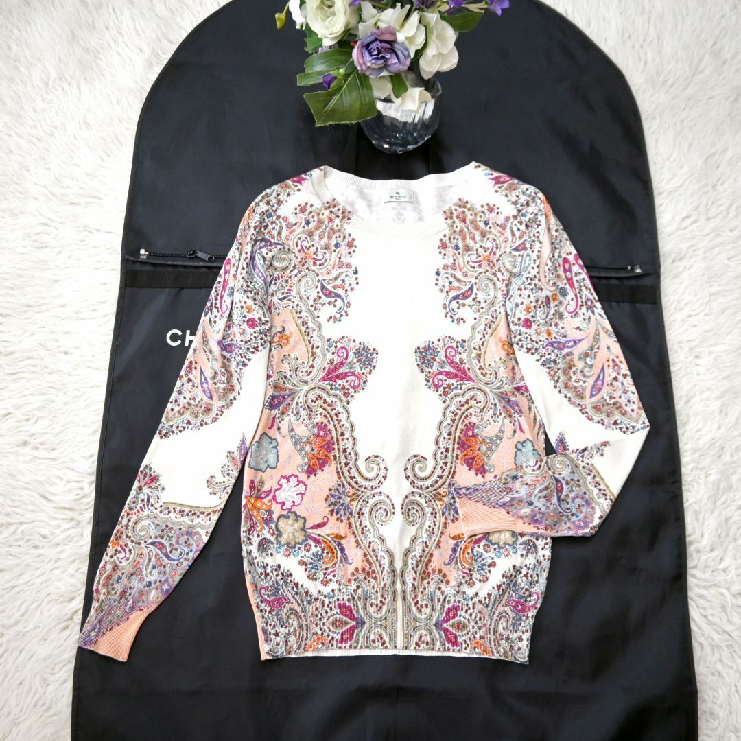 ☆ETRO☆極美品☆上質シルク☆フローラル☆ペイズリー☆ニット