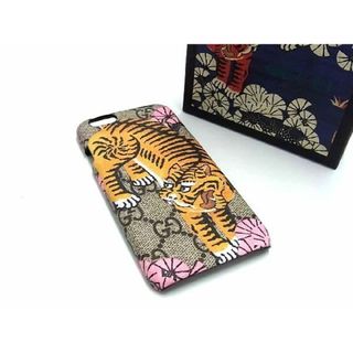 グッチ(Gucci)の■新品■未使用■ GUCCI グッチ GGスプリーム PVC タイガー 虎 iPhone6 対応 アイフォンケース スマホケース イエロー系 BD6281(その他)