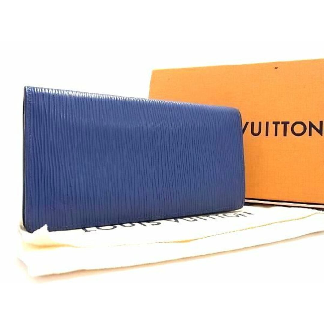 ■極美品■ LOUIS VUITTON ルイヴィトン M62973 エピ ポルトフォイユ ブラザ 二つ折り 長財布 ウォレット ブルーオックスフォード AP0217