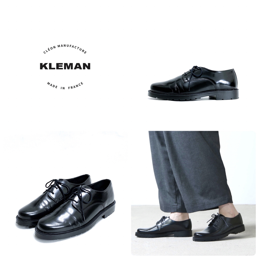 美品 KLEMAN クレマン 38 24cm クロコ レースアップシューズ