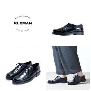 ドゥーズィエムクラス(DEUXIEME CLASSE)の■美品 定2.1万 クレマン KLEMAN レースアップシューズ 38 24 黒(ローファー/革靴)