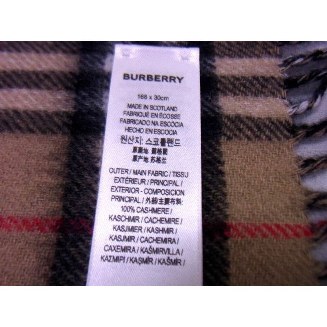 BURBERRY(バーバリー)の■新品■未使用■ BURBERRY バーバリー ノバチェック カシミヤ100％ フリンジ マフラー ストール 防寒具 ブラック系×ブラウン系 AM1863 レディースのファッション小物(マフラー/ショール)の商品写真