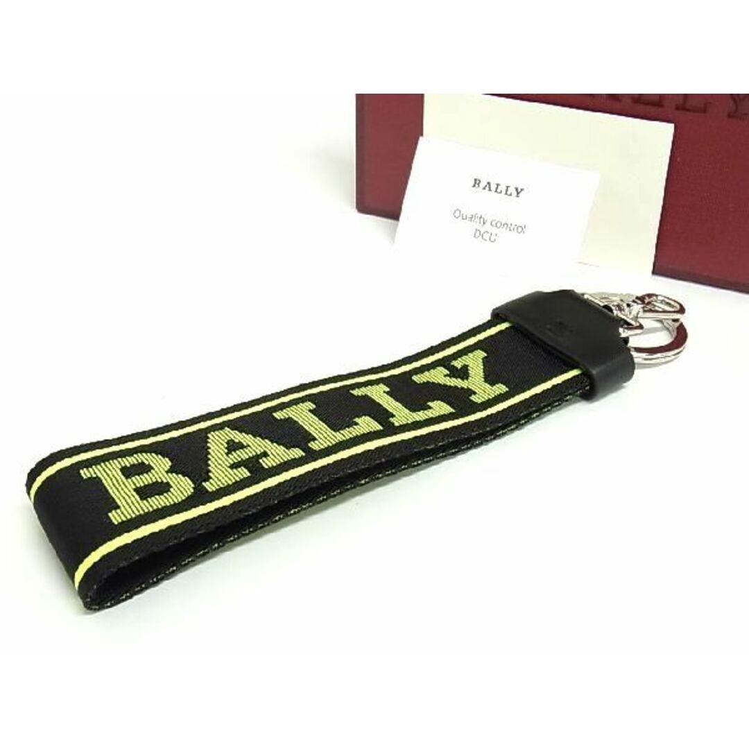 ■新品■未使用■ BALLY バリー キャンバス キーホルダー キーリング ストラップ メンズ レディース ブラック系 BE2207