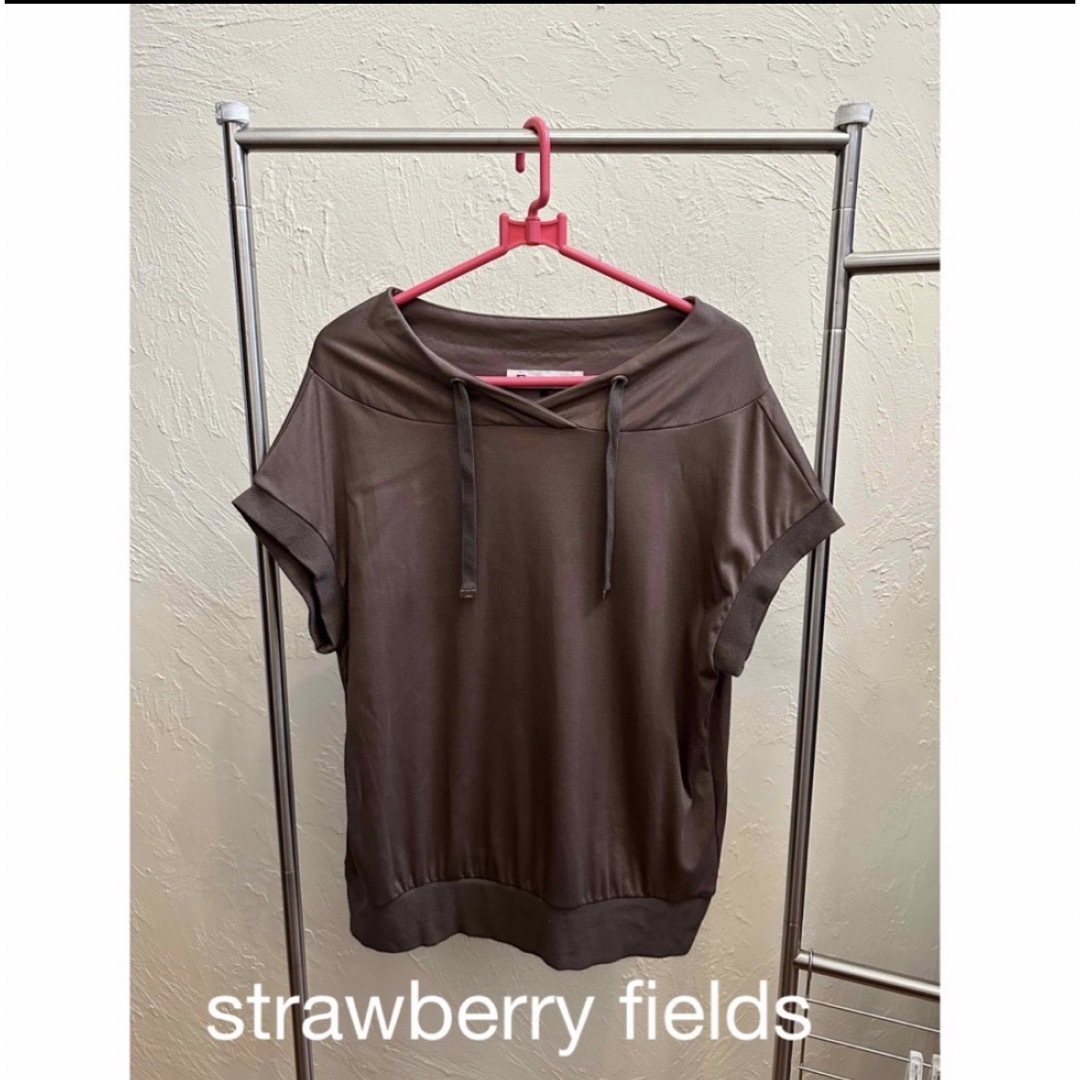 STRAWBERRY-FIELDS(ストロベリーフィールズ)のstrawberry fields＊プルオーバー＊茶   半袖 レディースのトップス(カットソー(半袖/袖なし))の商品写真