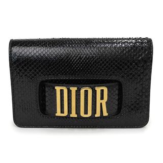 ディオール(Dior)のディオール クラッチバッグ セカンドバッグ ポーチ パイソン エキゾチックレザー ブラック 黒 ゴールド 金具 Dior（美品）(クラッチバッグ)