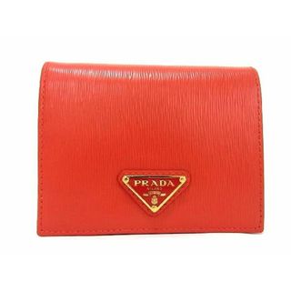 プラダ(PRADA)の■新品■未使用■ PRADA プラダ レザー 二つ折り 財布 ウォレット 小銭入れ 札入れ レディース レッド系 AP0204 (財布)