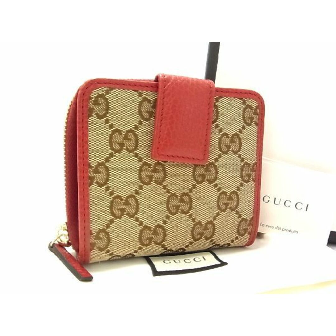 極美品 GUCCI グッチ 346056 GG柄 GGキャンバス×レザー 二つ折り 財布 ウォレット レディース メンズ ブ セール 時期 