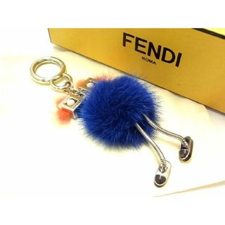 フェンディ(FENDI)の■美品■ FENDI フェンディ バッグバグズ モンスター ファー バッグチャーム キーホルダー キーリング ブルー系×オレンジ系 AQ0536 (その他)