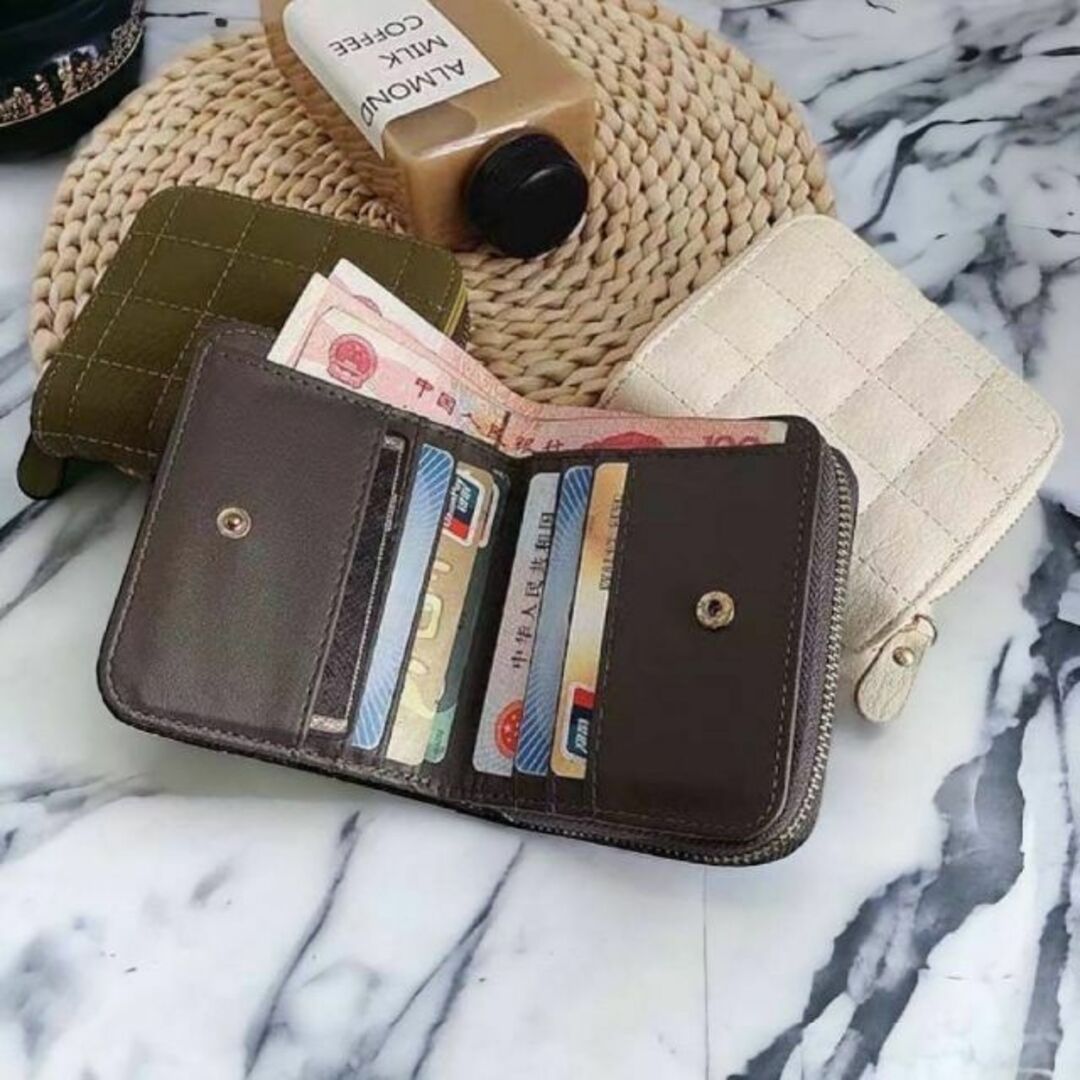ミニウォレット ミニ財布 カードケース キルティング 収納 大容量 ブラック 黒 レディースのファッション小物(財布)の商品写真