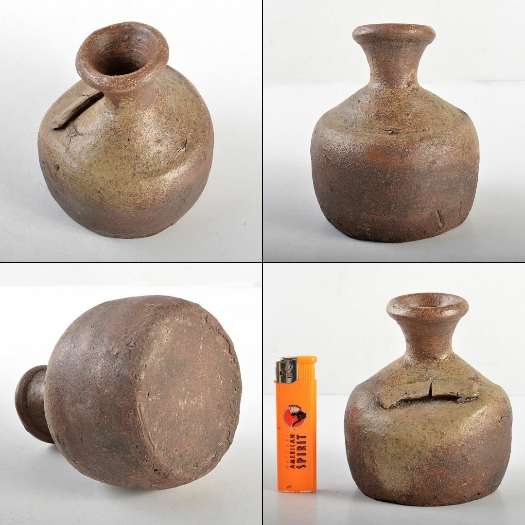 備前焼 古備前 江戸期 小無徳利 桂又三郎極め箱 M R6132の通販 備前焼 古備前 江戸期 小無徳利 桂又三郎極め箱 M R6132の通販