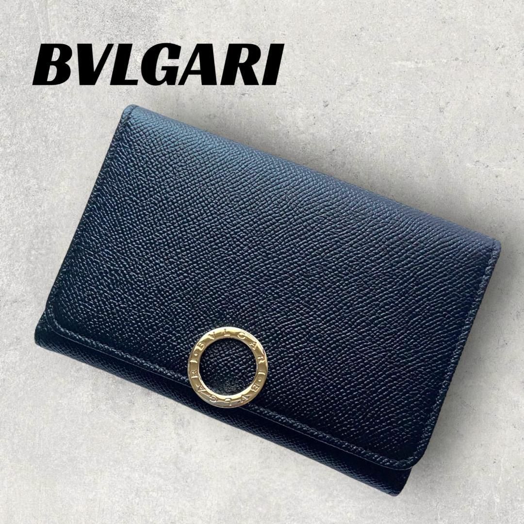 BVLGARI   未使用に近いBVLGARI 折財布 ブラック レザー ビー