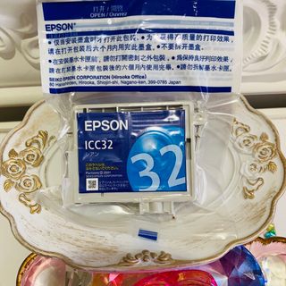 エプソン(EPSON)の❤️新品未使用❤️エプソン ✨プリンターインク✨ICC32✨シアン色です‼️(PC周辺機器)