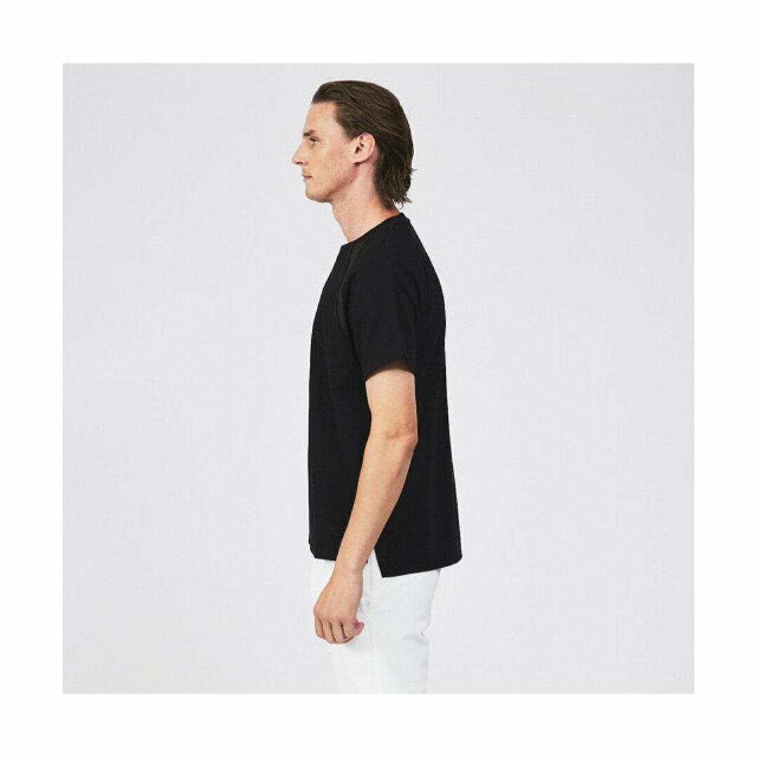 5351 POUR LES HOMMES(ゴーサンゴーイチプールオム)の【ブラック】異素材ラグライン 半袖Tシャツ メンズのトップス(Tシャツ/カットソー(半袖/袖なし))の商品写真
