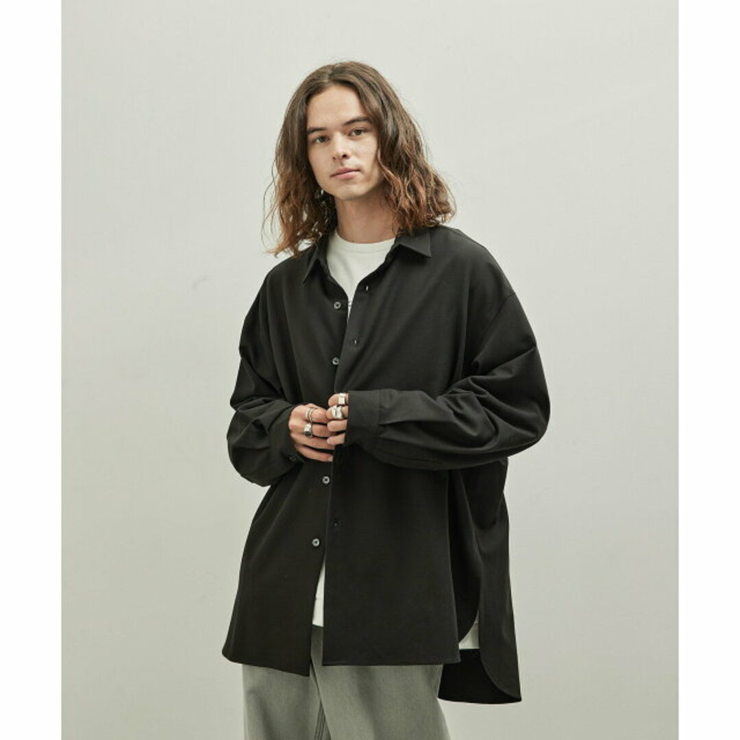 JUNRED - 【ブラック(01)】【M】ウールブレンドロングシャツの通販