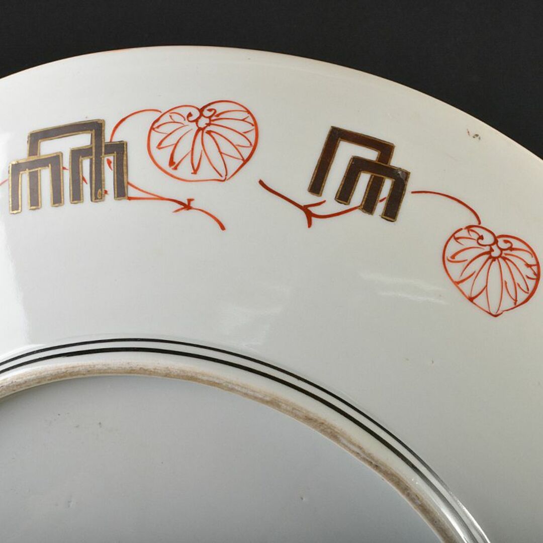 九谷焼 古九谷 青粒色絵金彩 山水人物文 大皿 直径約40cm M 九谷焼 古九谷 青粒色絵金彩 山水人物文 大皿 直径約40cm M