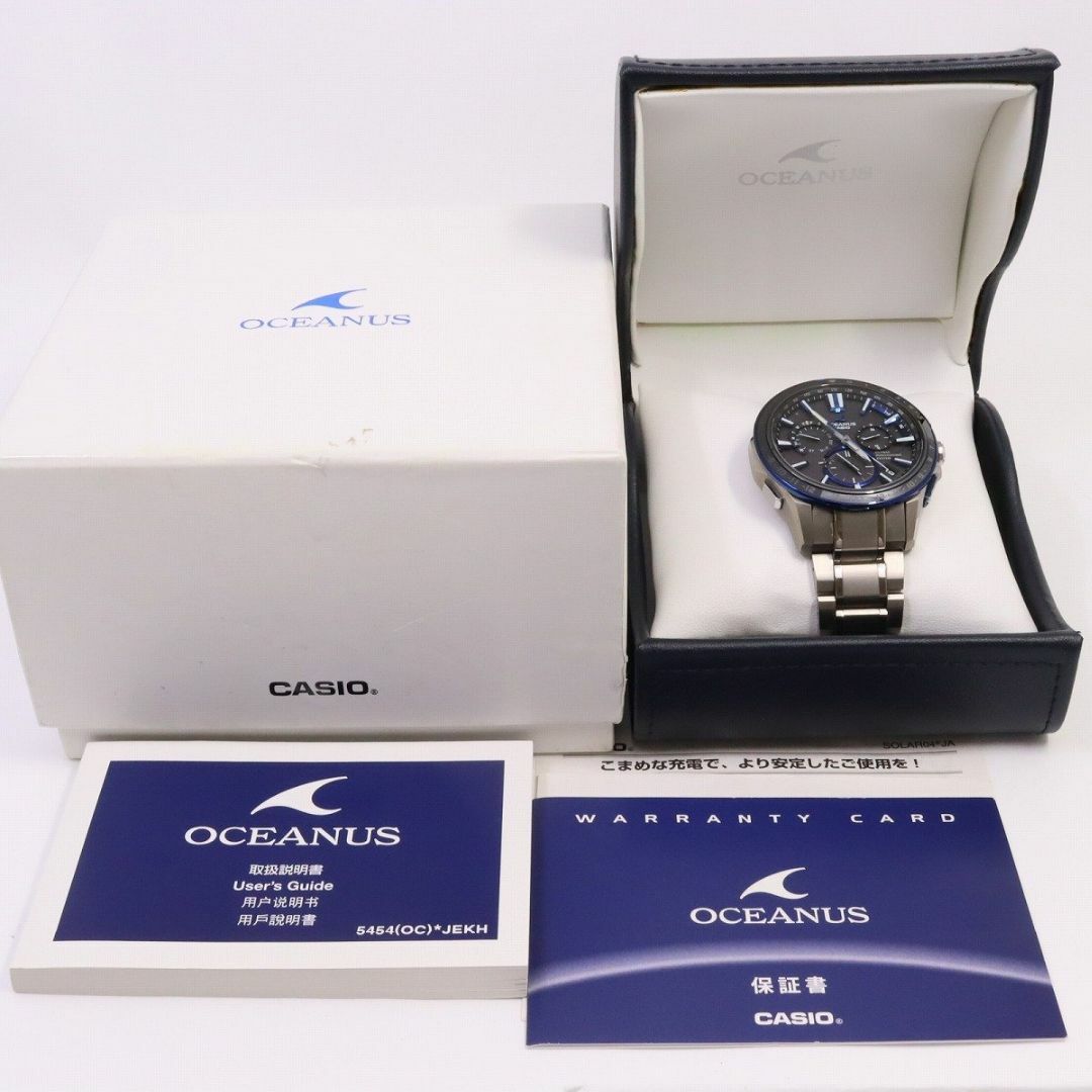 カシオ オシアナス GPSハイブリッド電波ソーラー メンズ 腕時計 チタン 黒文字盤 OCW-G1200-1AJF
