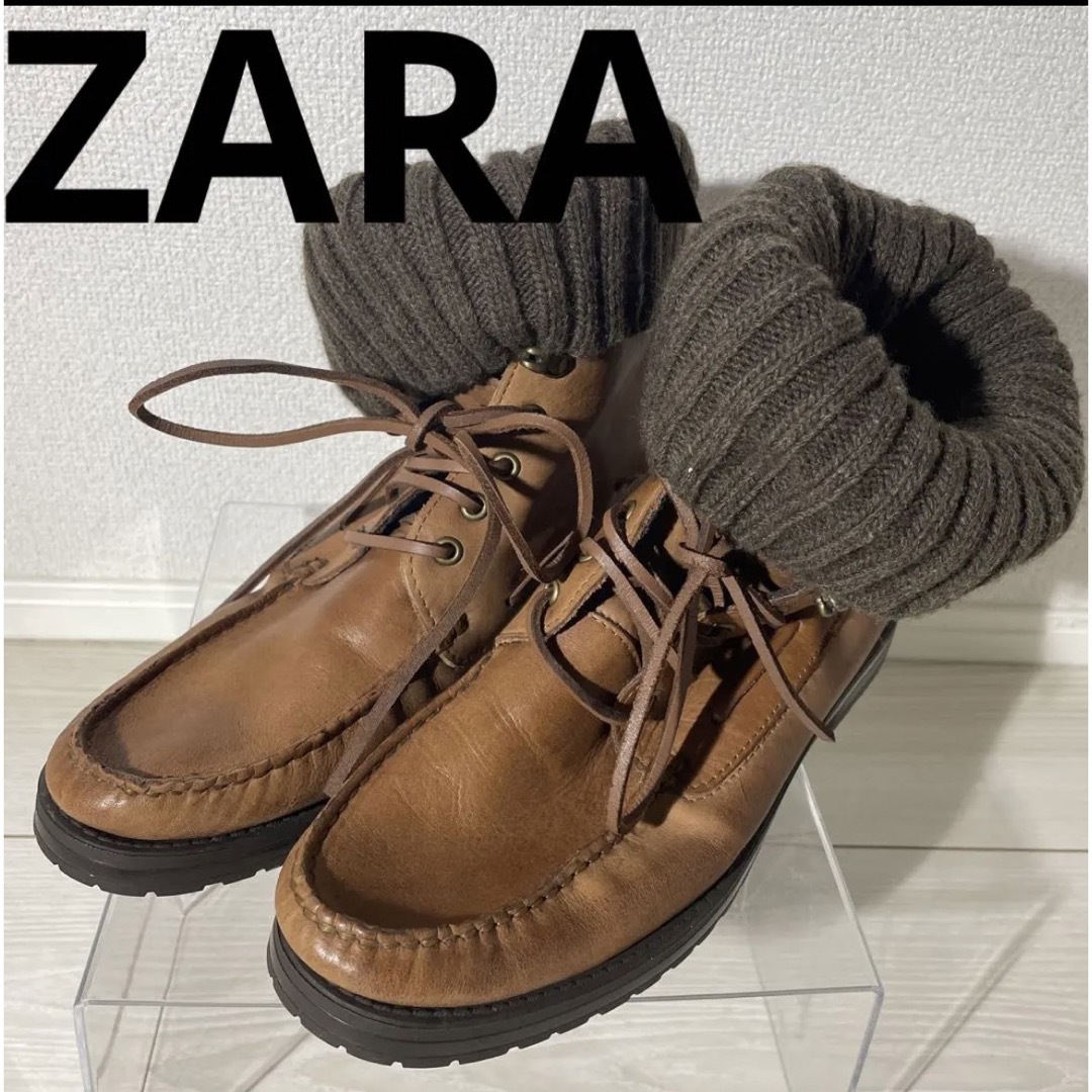 専用美品展示品 ZARA 41 レザードレスシューズ ブラウン ザラ ほぼ未使用