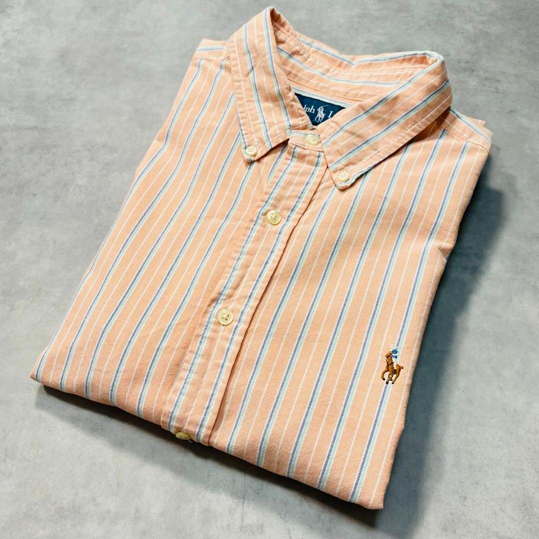 90s POLO ポロラルフローレン ピンクストライプBDシャツ USメンズ