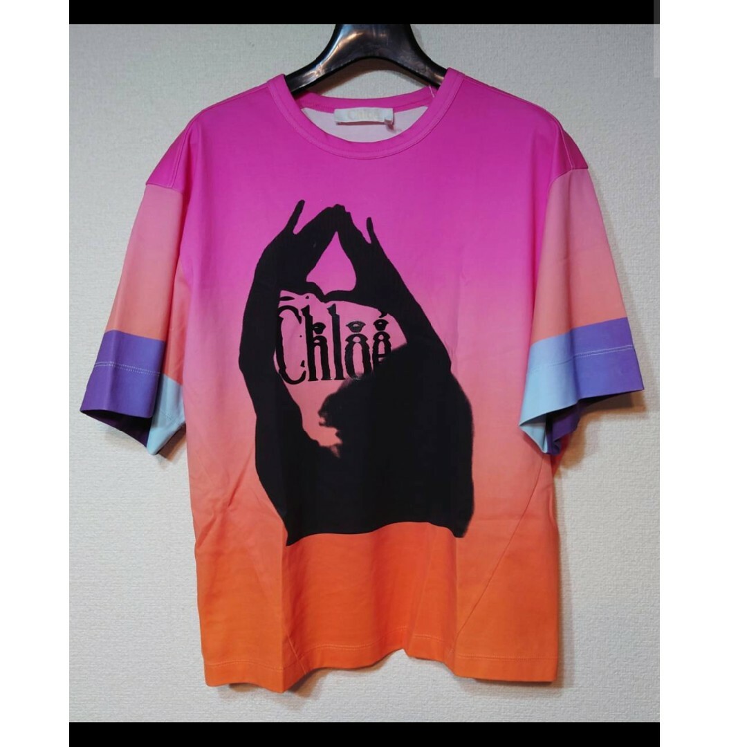 Chloe(クロエ)の定価11万円位 CHLOE 19SS グラデーションプリント Tシャツ Sサイズ レディースのトップス(Tシャツ(半袖/袖なし))の商品写真
