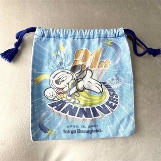 ディズニー(Disney)の☆Disneyディズニー ミッキーマウス 巾着ポーチ 21周年 ディズニーランド(キャラクターグッズ)