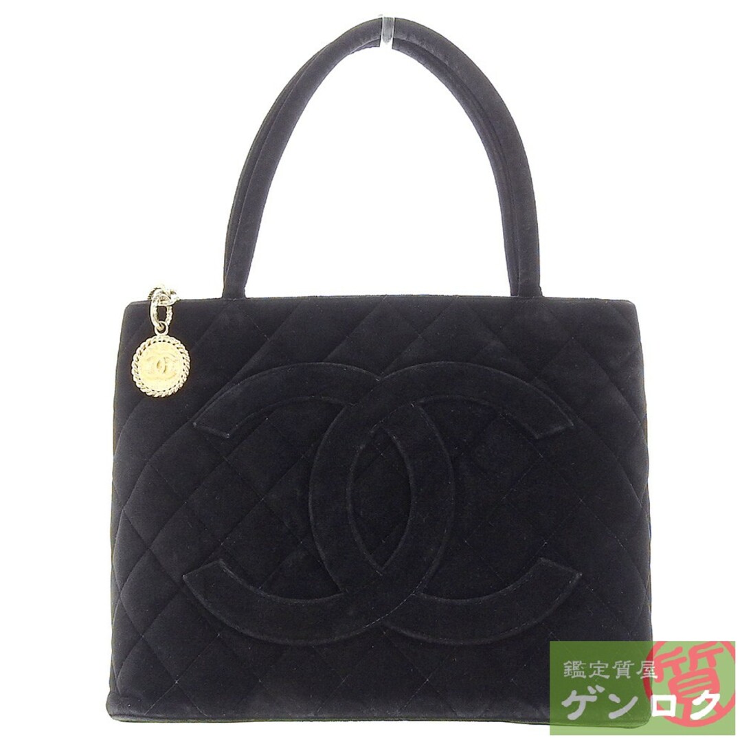 CHANEL シャネル 復刻トート ハンドバッグ トートバッグ ショルダーバッグ ブラック ベロア 5番台 レディース【質屋】