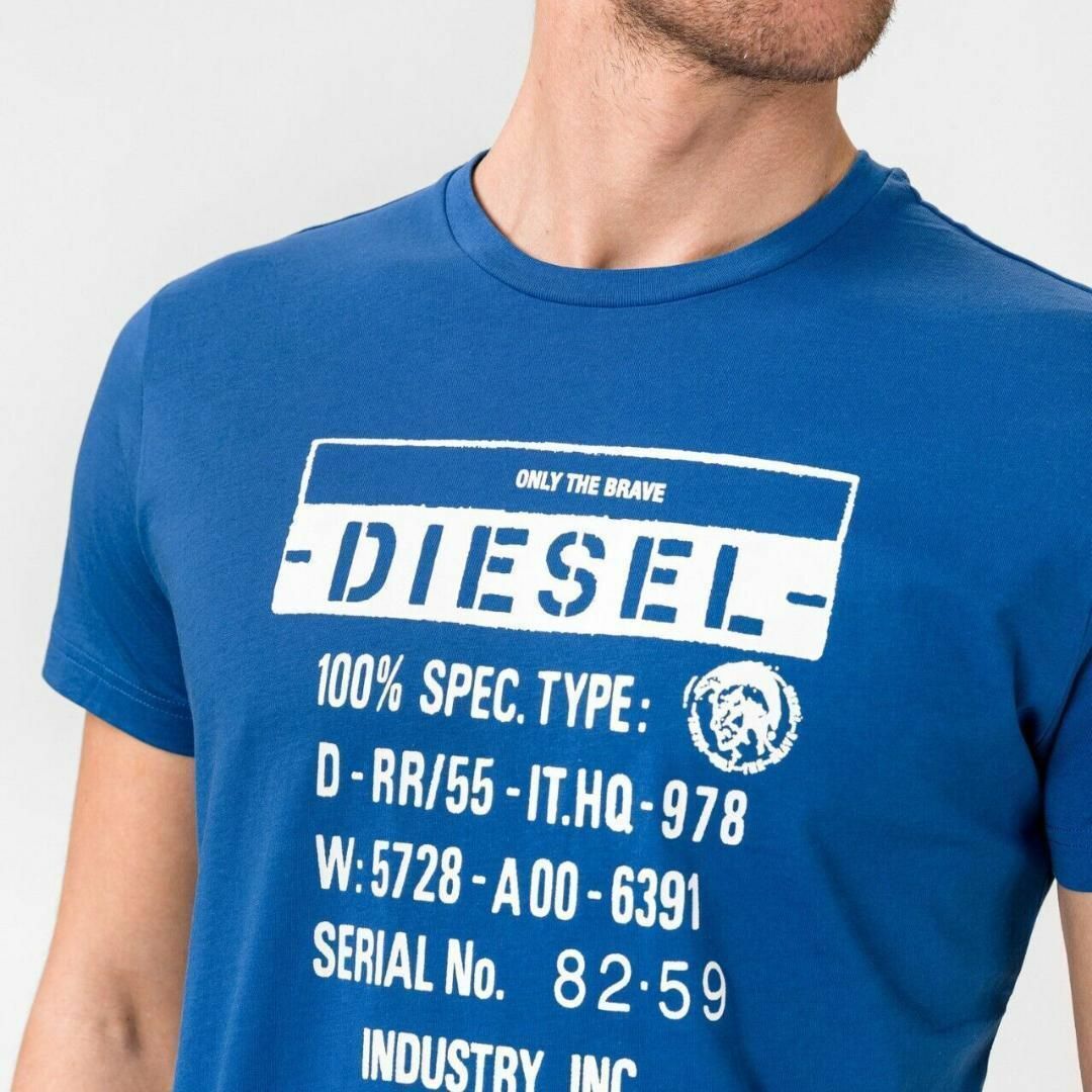 L/新品 DIESEL ディーゼル ロゴ Tシャツ カットソー ブルー