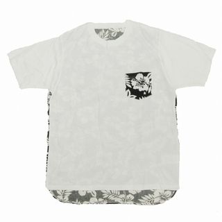 ユニフォームエクスペリメント(uniform experiment)の美品 17SS ユニフォームエクスペリメント 切替 花柄 Tシャツ 半袖 2(Tシャツ/カットソー(半袖/袖なし))