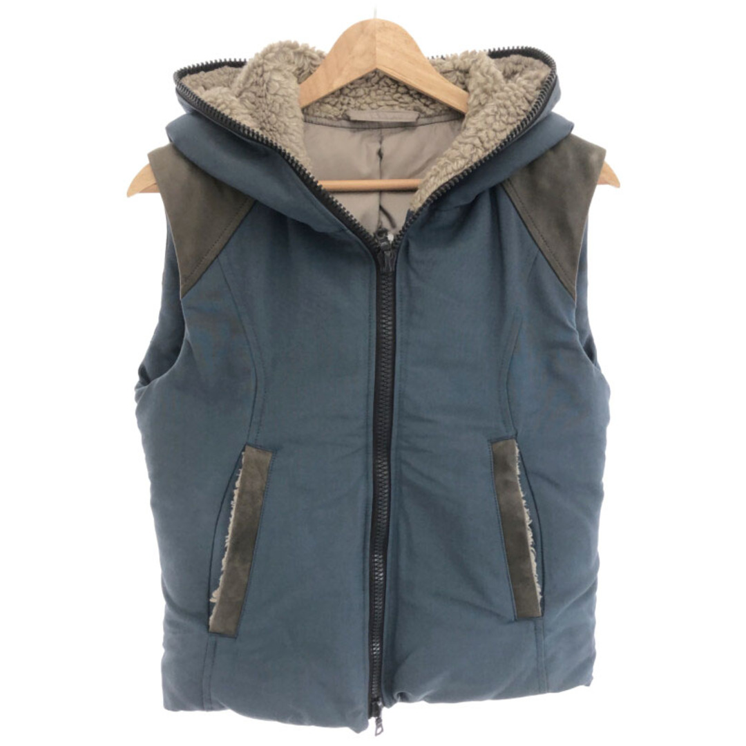アタッチメント 11AW 64クロスXシープレザーフードダウンベストJKTの