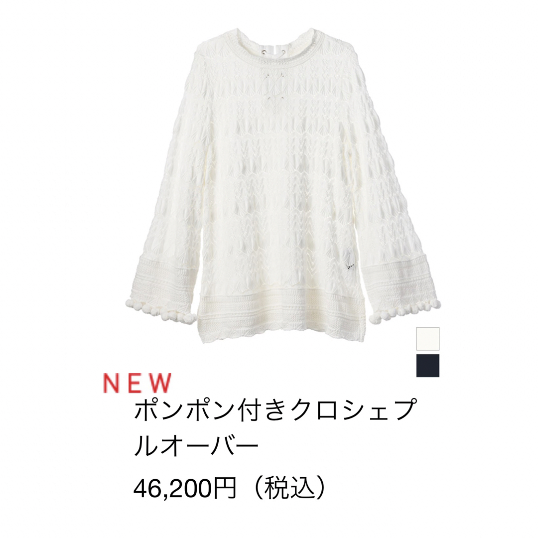 MUVEIL(ミュベール)のMUVEIL ☆ ポンポン付きクロシェプルオーバー　46200円 レディースのトップス(ニット/セーター)の商品写真