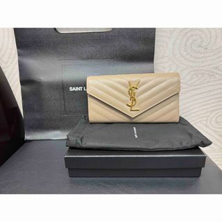 サンローラン(Saint Laurent)の★サンローラン★カサンドラ★ファスナー長財布★YSL金具★Vステッチ★レザー(財布)