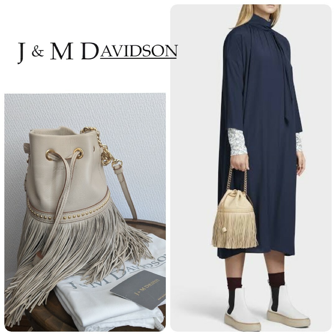 J&M DAVIDSON(ジェイアンドエムデヴィッドソン)のJ&M DAVIDSON フリンジカーニバル M ストーンベージュ レディースのバッグ(ショルダーバッグ)の商品写真